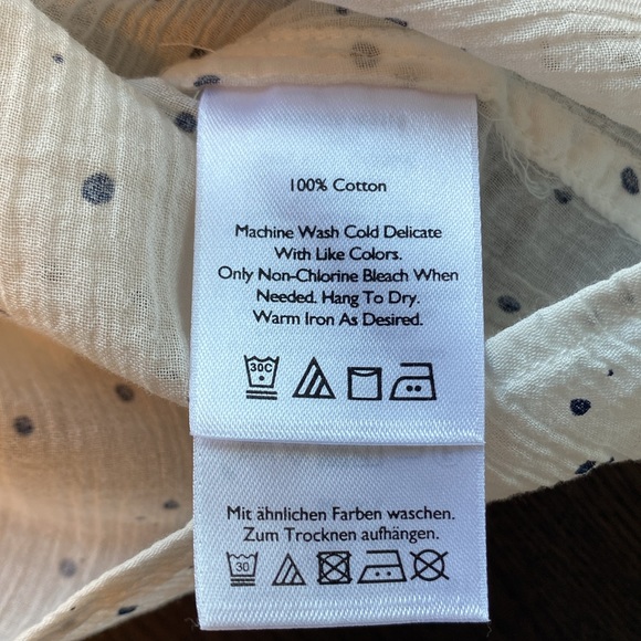 Eddie Bauer womens long sleeve black polka dot sheer top - size L - Picture 10 of 10